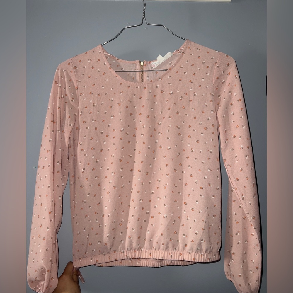 Hippie Rose Pink Blouse with Flowers
